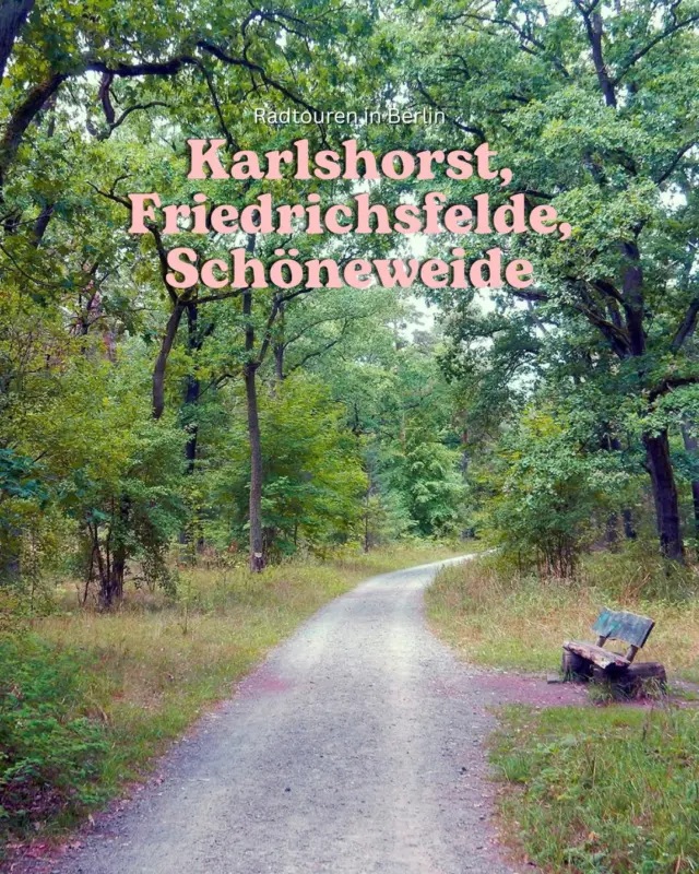 #fahrradfreitag – jeden Freitag eine neue Radtour 🚲

Heute: Friedrichsfelde, Karlshorst und Schöneweide

🏞 ca. 18 km
🧭 ca. 1,5 h

Drei Berliner Ortsteile, eine Radtour und jede Menge Abwechslung. 🚲 Von Friedrichsfelde geht es über Karlshorst bis nach Schöneweide – vorbei an grünen Ecken, schönen Altbauten, der Wuhlheide und natürlich auch an der Spree. 🌳

Ich mag solche Touren durch den Berliner Osten besonders gern, weil sich auf relativ wenigen Kilometern ganz unterschiedliche Ecken der Stadt entdecken lassen. Und zwischendurch gibt es immer wieder etwas Neues zu sehen. 😊

FRIEDRICHSFELDE | KAHLSHORST | SCHÖNEWEIDE | RADTOUR BERLIN | RADFAHREN | BERLIN ENTDECKEN | FAHRRADTOUR | UNTERWEGSINBERLIN